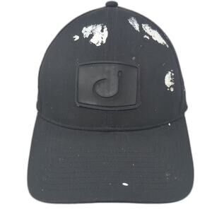 AVID Snapback Hat Black White OS Performance Perforated Hook Logo Adjustable